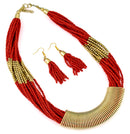 Glass Bead Necklace 'Coral Charm'