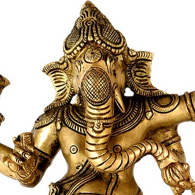 'Dancing Ganesha' Brass Figurine