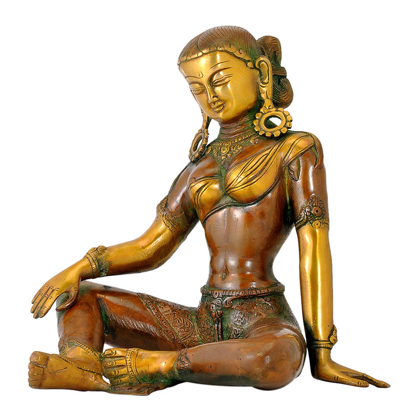 Golden Brown Finish Devi Tara Brass Statue