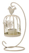 White Bird Cage Tea Light Holder