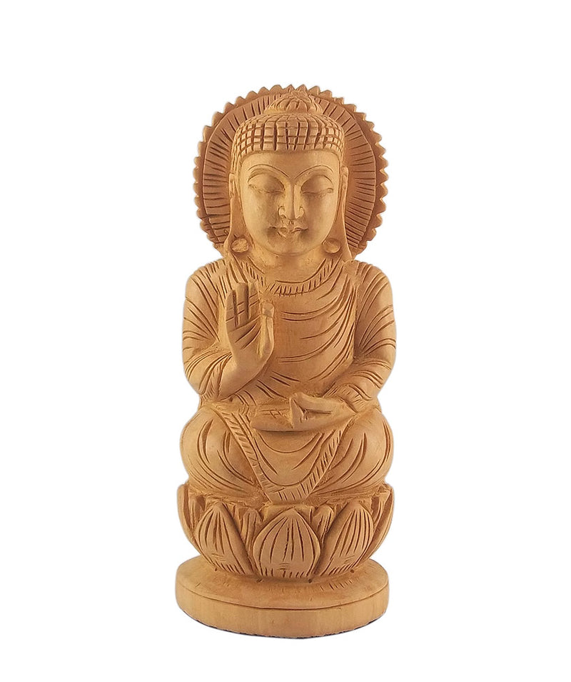 Lord Buddha Carved in Kadamb Wood