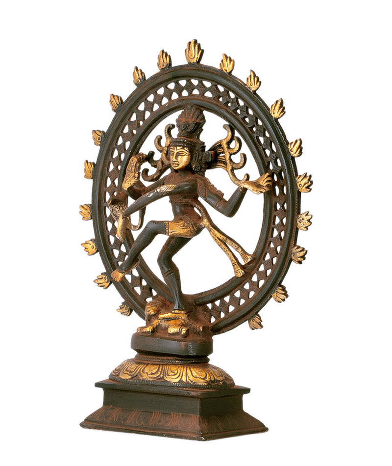 Lord Nataraja - Antiquated Brass Sculpture 11.50"