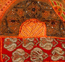 Old Sari Beaded Tapestry - Red Passion