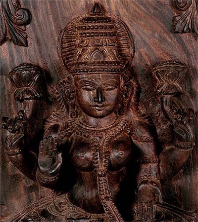 Padamsundri Devi Laxmi - Wood Sculpture