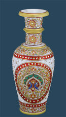 Hand Painted Marble Vase with Jali Cut Work