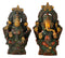 Brass Ganesha and Lakshmi Figurine Set