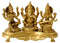 Lord Ganesha with Devi Laxmi and Saraswati 6.25"