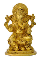 Brass Shri Ganesh in Golden Finish