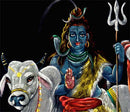 Water Cloror Painting - Blessing Lord Siva