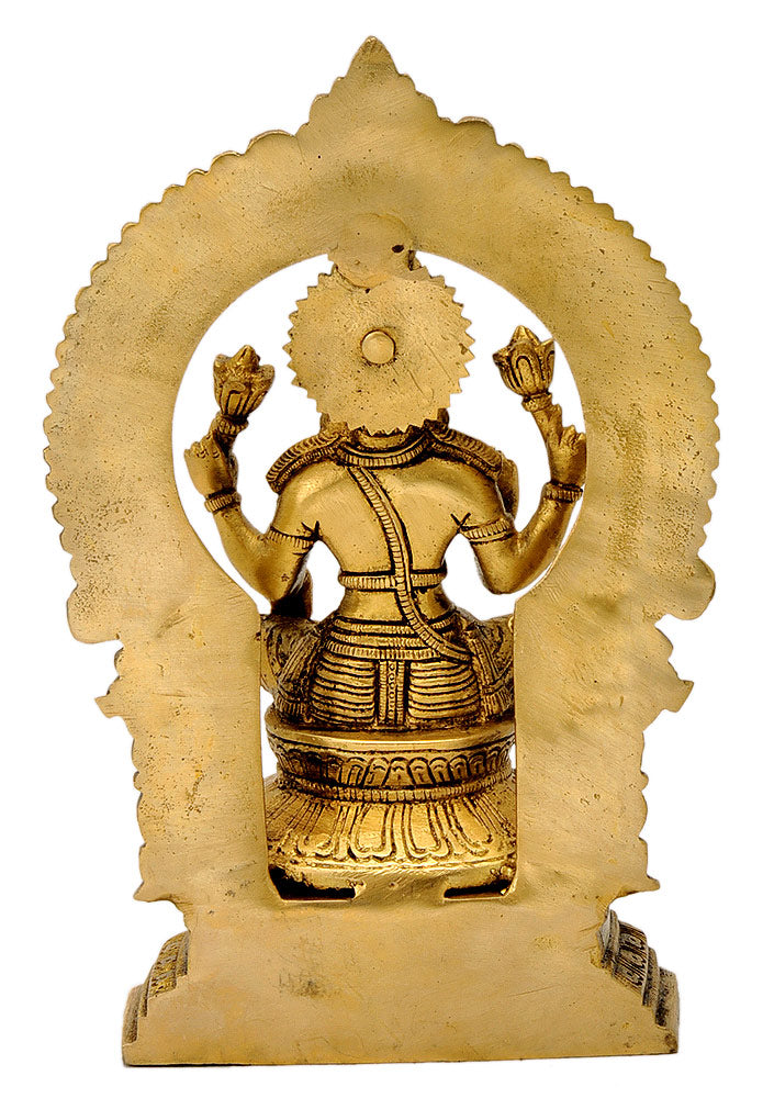 Blessing Devi Mahalakshmi - Exquisite Brass Sculpture