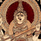 "Devi Saraswati" Seated on Swan - Kalamkari Painting
