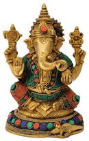Seated Lord Vinayaka Brass Statue