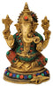 Seated Lord Vinayaka Brass Statue