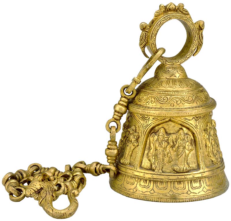 Divine Couple Lakshmi Narayan - Brass Bell
