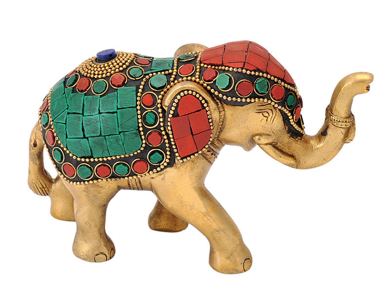 Decorative Brass Ornated Elephant Figure