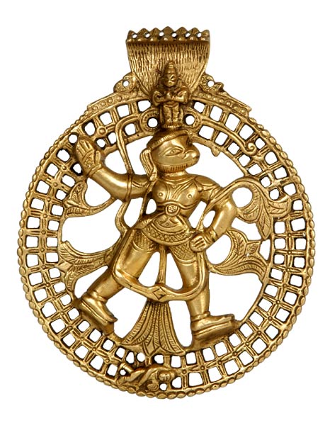 The Protector Hanuman - Brass Wall Palque