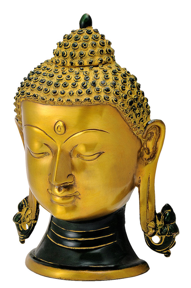 Brass Buddha Head in Golden Finish