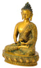 Golden Finish Statue Buddha with Carved Robe