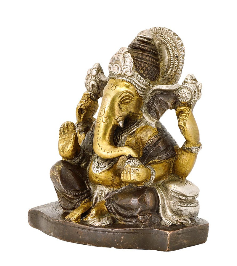 Chaturbhuj Lord Vinayaka Brass Figure