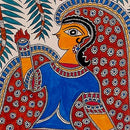 Krishna with Gopis - Mithila Painting 30"