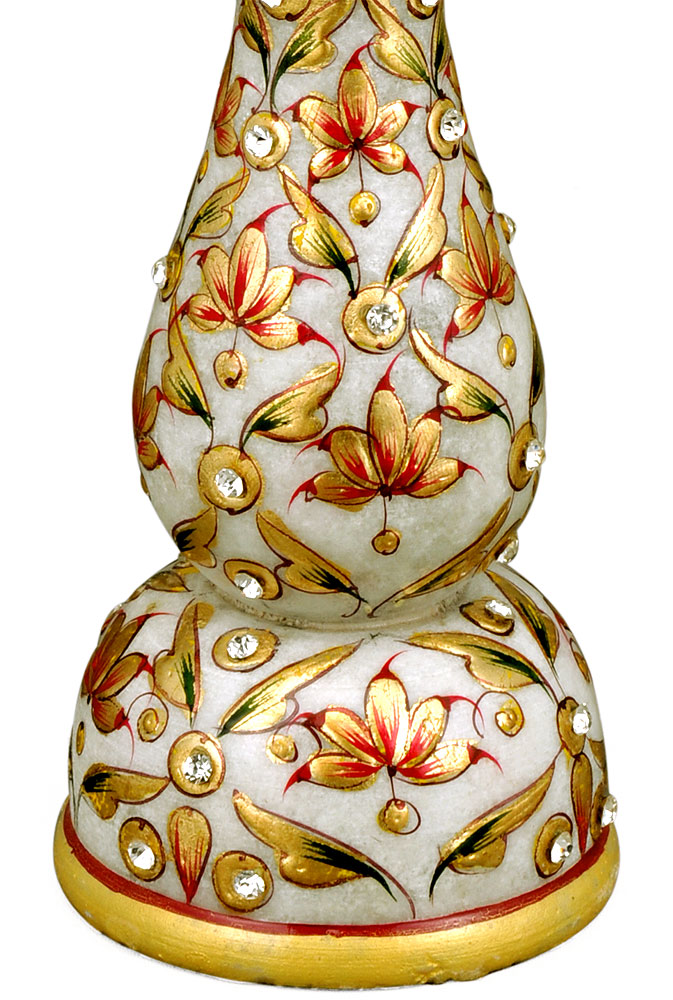 Ethnic Indian Candle Stand in Marble