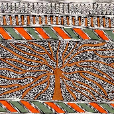 'Trees' Madhubani Painting