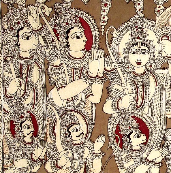Cotton Kalamkati Painting - Shri Ram Durbar