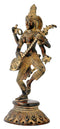 Standing Devi Saraswati Old Finish Statue 10.75"