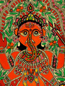 God Ganesha - Handmade Folk Art Painting