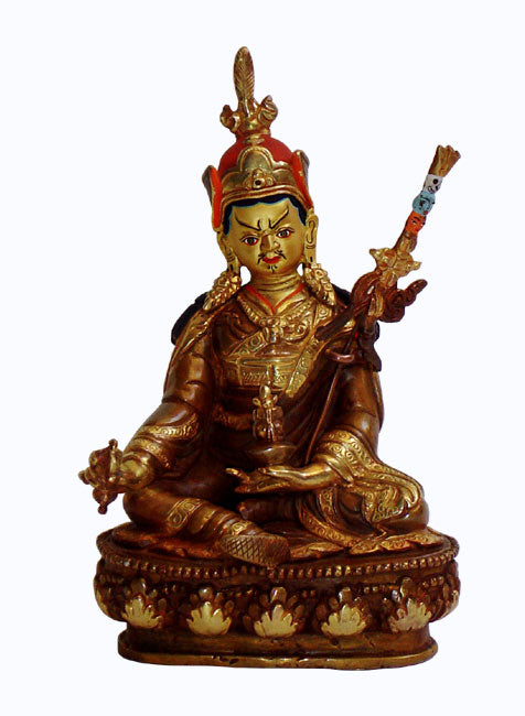 Guru Padmasambhava - Gilded Statue 6"