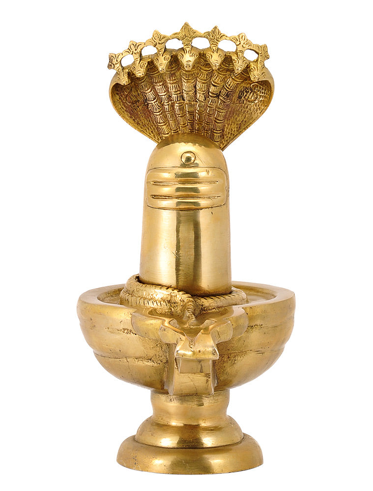 Brass Shivalinga 'Aum Namah Shivaya' 13"