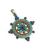 Stone Studded Dharma Wheel Silver Pendant