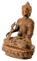Brass Medicine Buddha in Antique Rust Finish