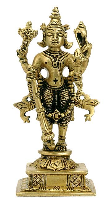 Brass Statuette "Protector God Vishnu"