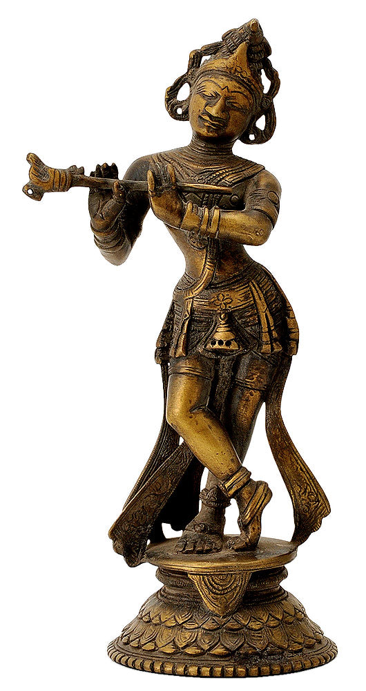 Murlimanohar Krishna Antique Finish Statue