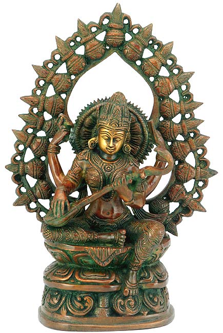 Goddess Saraswati - Fine Brass Sculpture