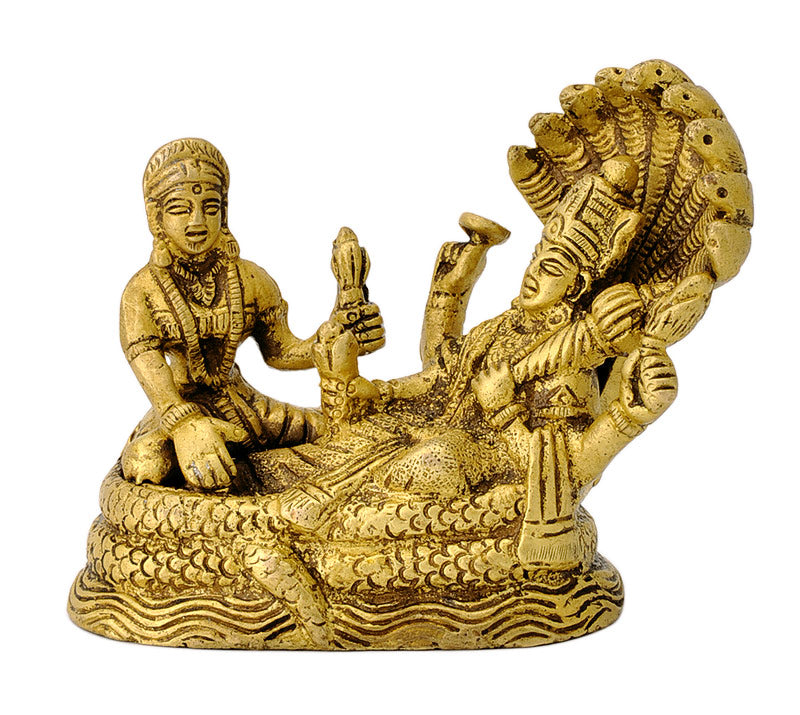 Vishnu Lakshmi Seated on Sheshnag