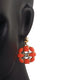 Stone Studded Metal Dangle Earring Orange