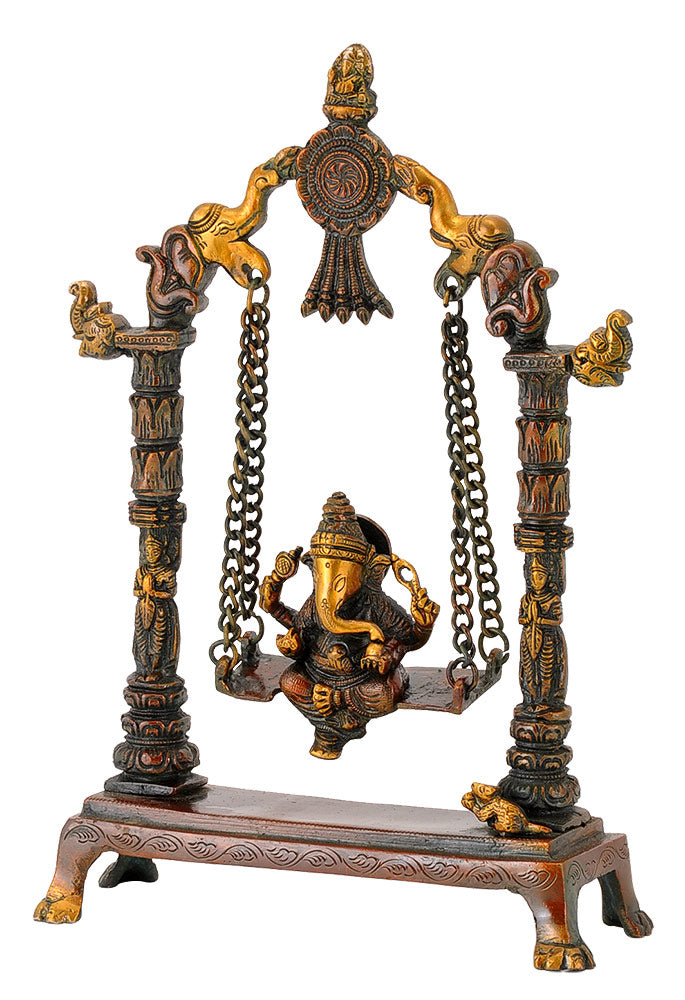 Ganesha on Jhula - Brass Statue