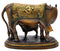 Beautiful Cow Feeding Her Calf Brass Statue