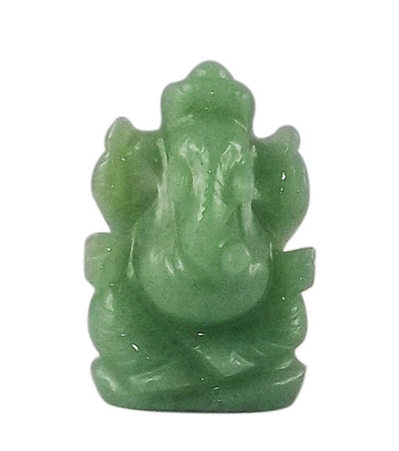 Ganadhipati Lord Vinayak - Aventurine Gemstone Statue