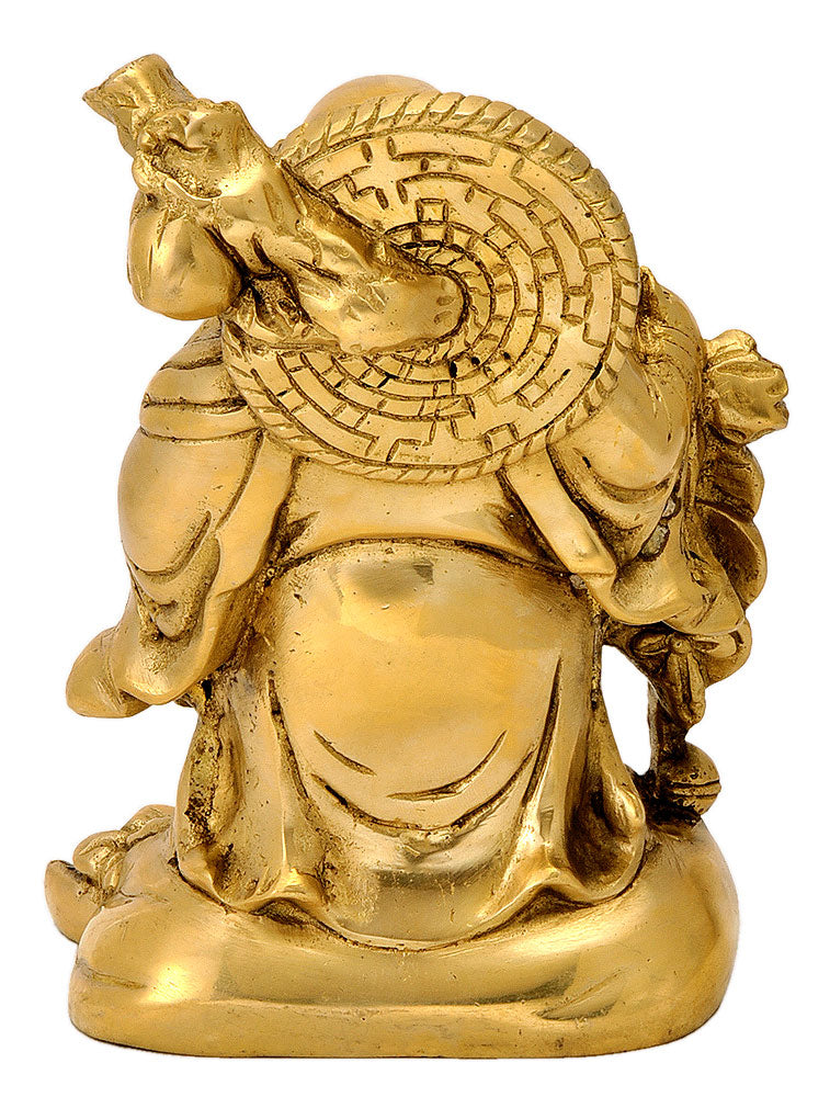 Feng Shui Laughing Buddha Brass Figure