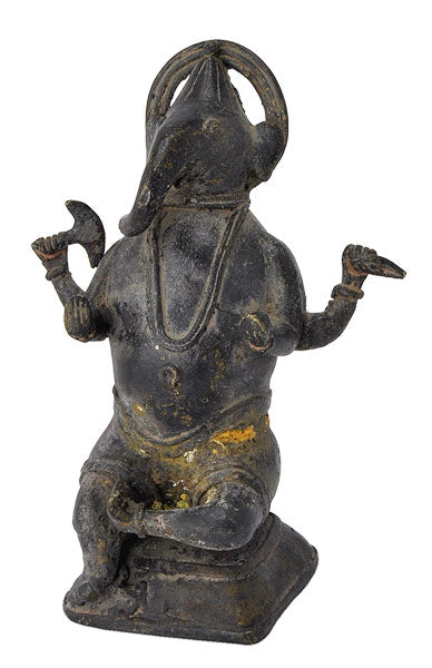 Antiquated Ganesha Tribal Art Statue in Brass 5.75"