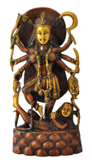 Goddess Kali Maa Brass Figure 14.50"