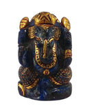 Lord Ganesha - Lapis Lazuli Stone Carving 1.75"