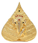 Ganesha on Leaf - Desktop Statue