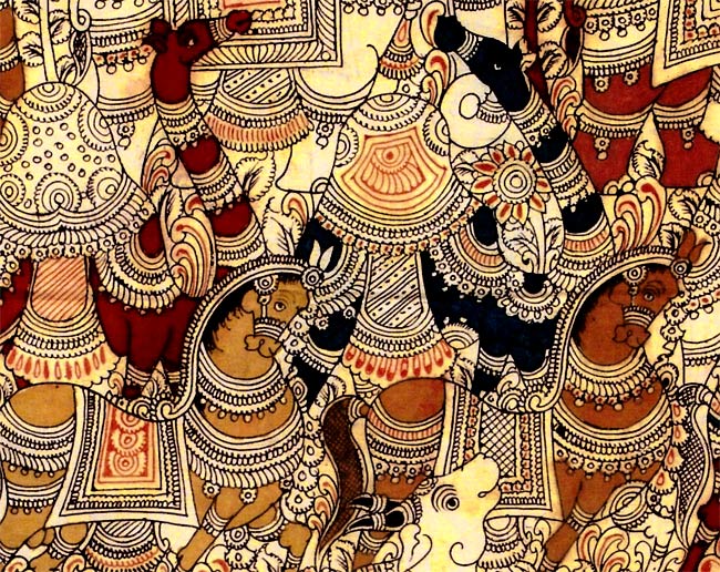 Happy Animals - Large 2 mtr. Kalamkari Painting