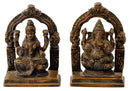 Antiquated Brass Lakshmi Ganesh Figurines