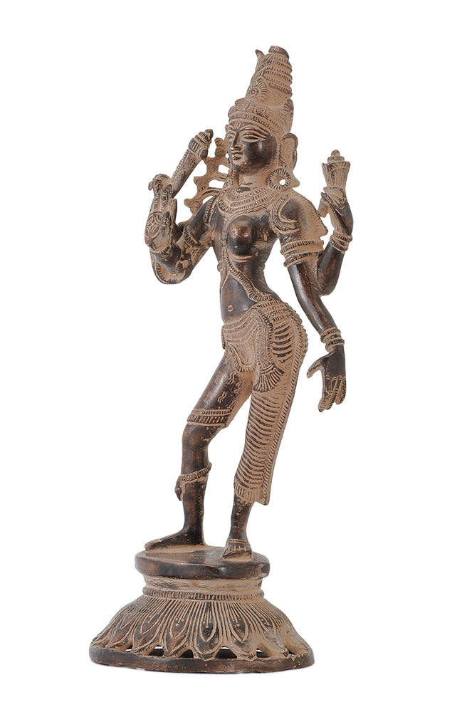 God Ardhanarishwara - Antiquated Brass Figure
