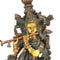 Krishna's Magical Melody - Brass Statue